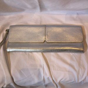 Silver evening clutch